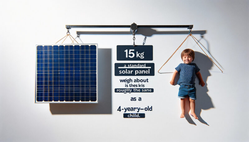 太陽光パネル1枚あたりの重さは4歳時の子供（約15kg）と同程度の重さ