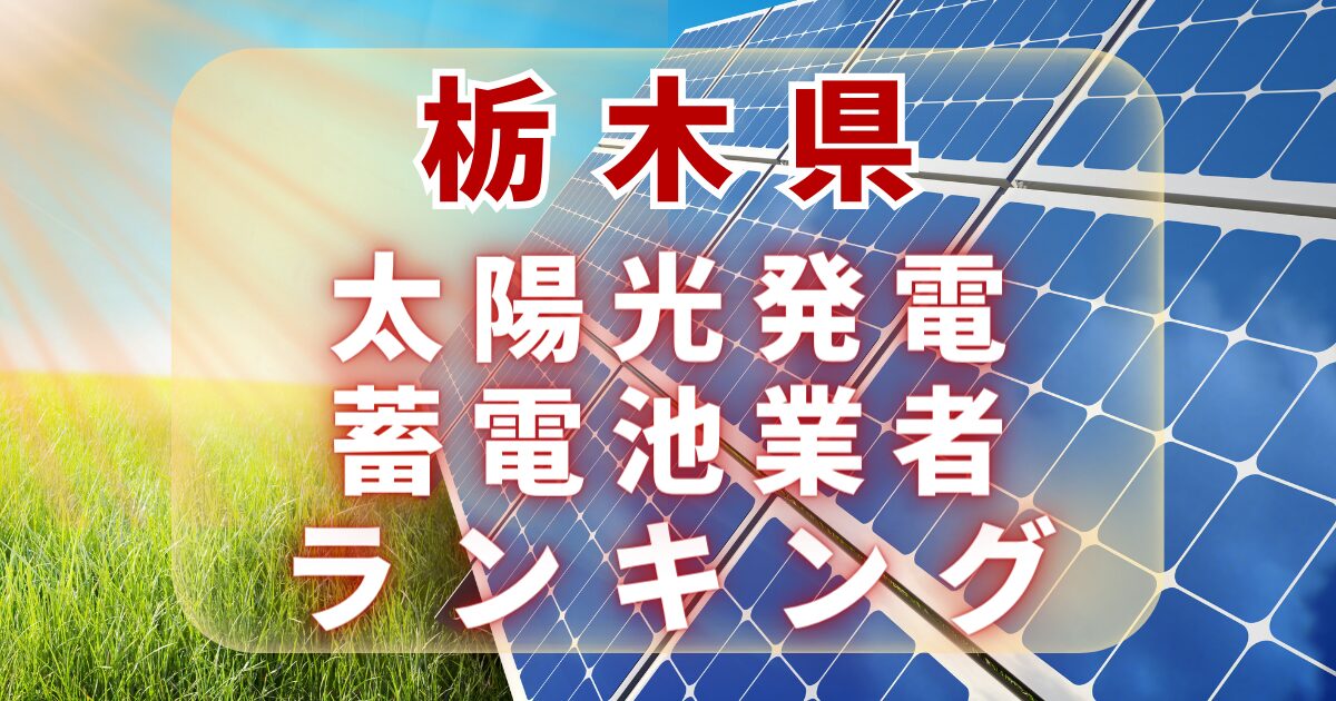 栃木県の太陽光発電・蓄電池業者ランキング